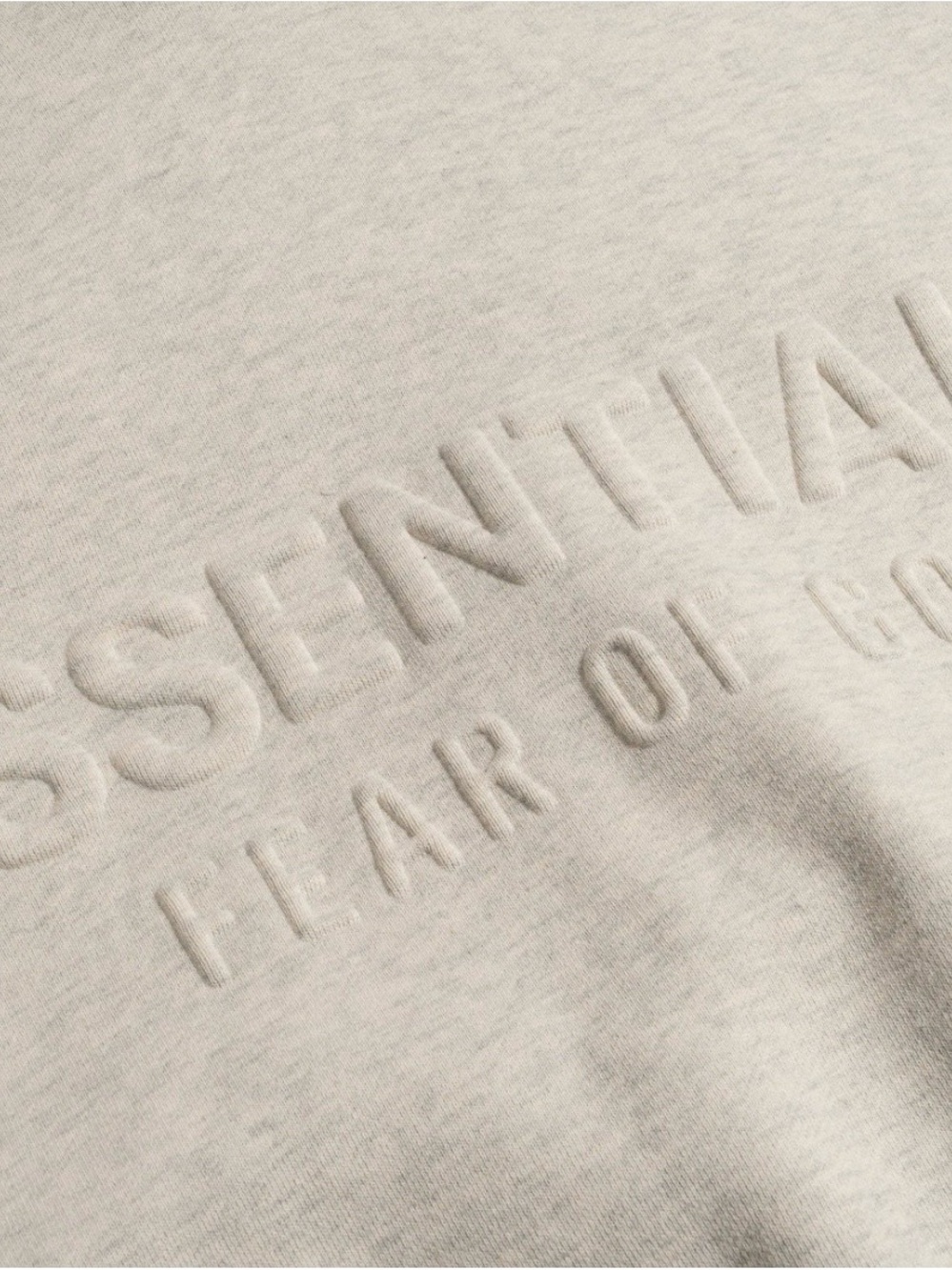 Essentials Cream Embossed Pullover Hoodie - Picture 5 of 11